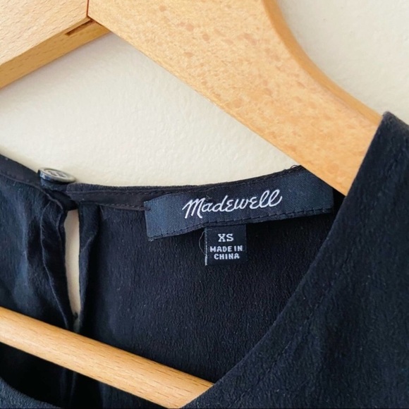 MADEWELL Silk Cold Shoulder Lace Detailed Top - Picture 11 of 14